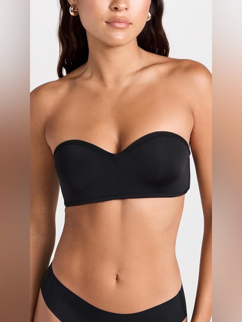 Lively No-Wire Strapless Bra Black Wireless Bandeau Bra 34C